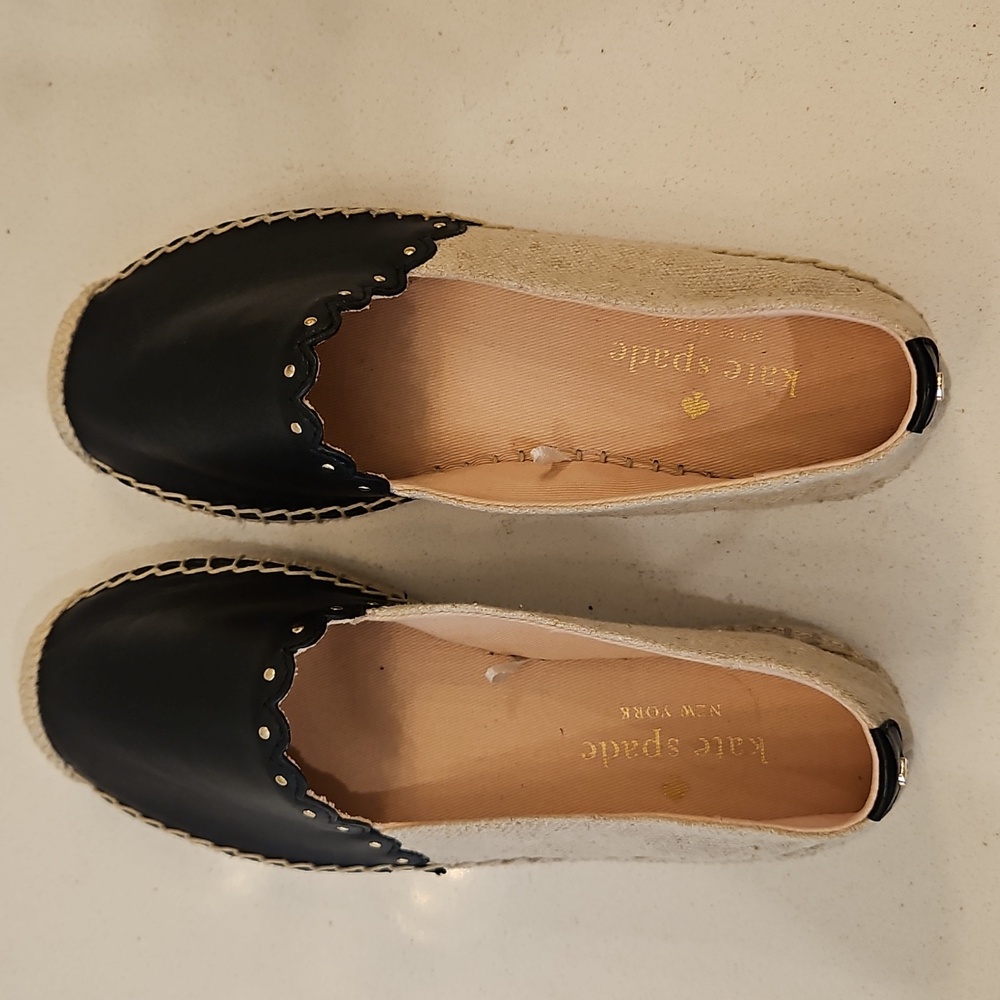 Kate Spade New York Gardenia Espadrilles Slip On Black Women's Size 5B - Picture 2 of 10
